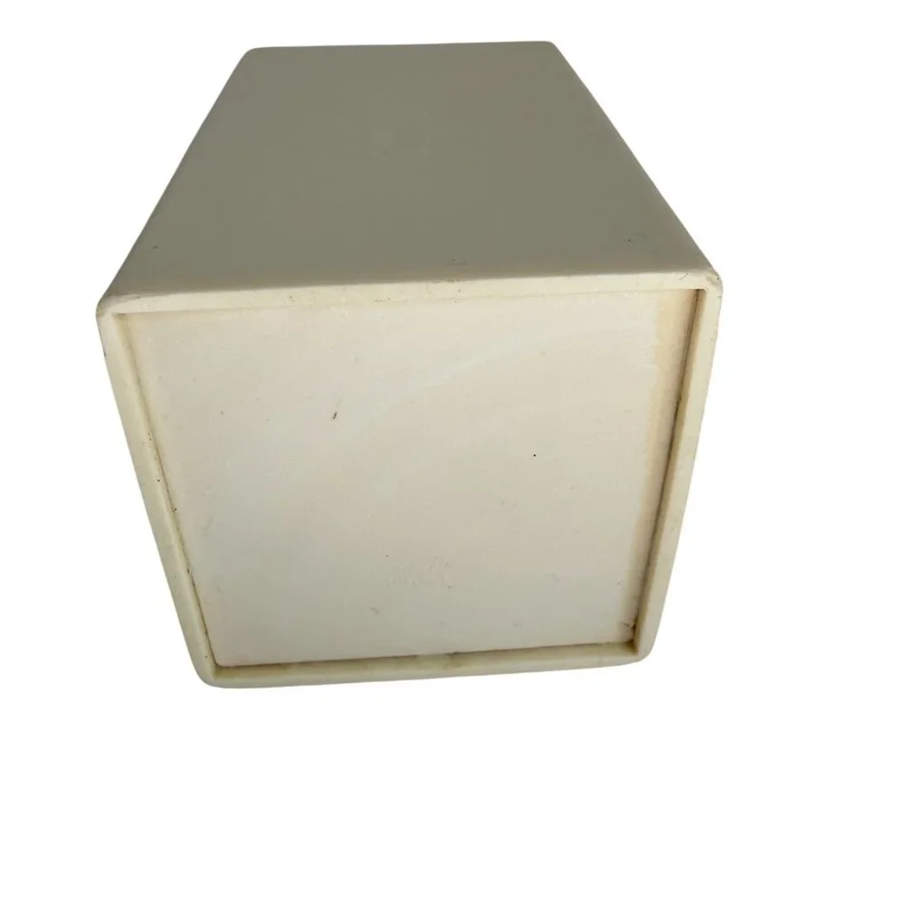 Vintage Bathroom Disposable Cup Dispenser Plastic Holder Retro Decor Cream